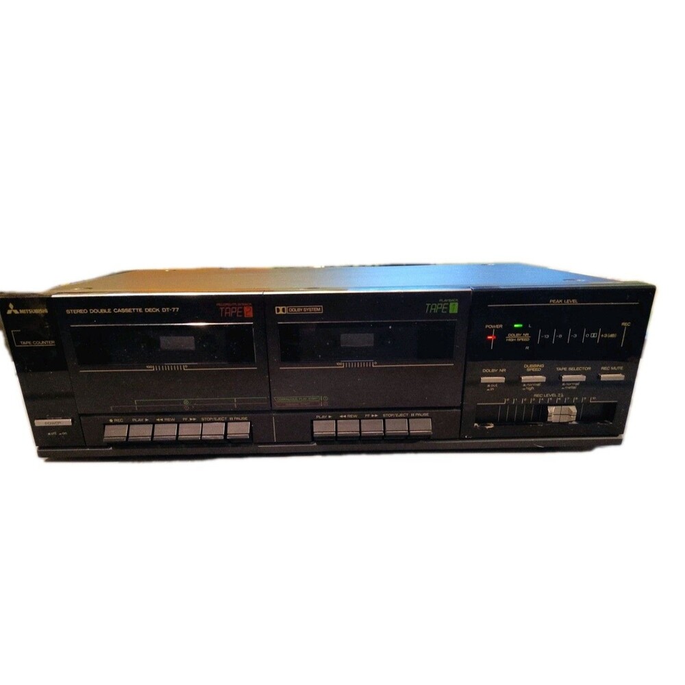 Vintage Mitsubishi Stereo Double Cassette Deck DT-77
